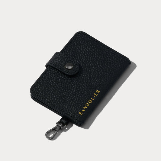 Add-On Sleek Mirror Magnet Wallet - Black/Pewter