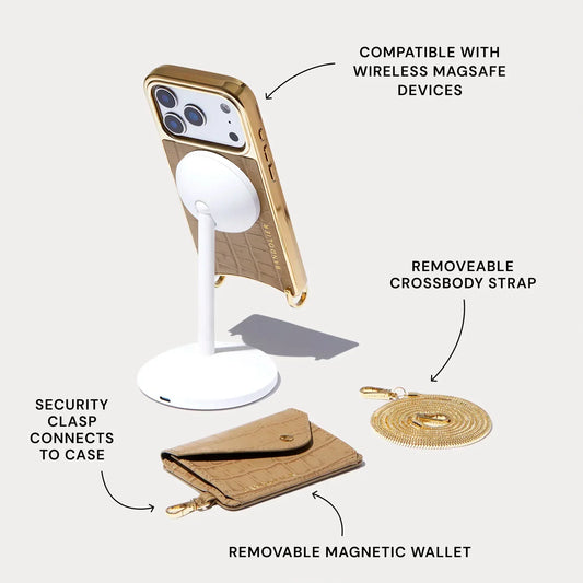 Remi Magnet Essentials Set - Tan Croc/Chrome Gold