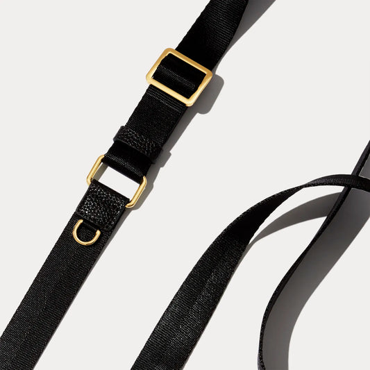 Bobby Nylon Adjustable Crossbody Strap - Black/Gold