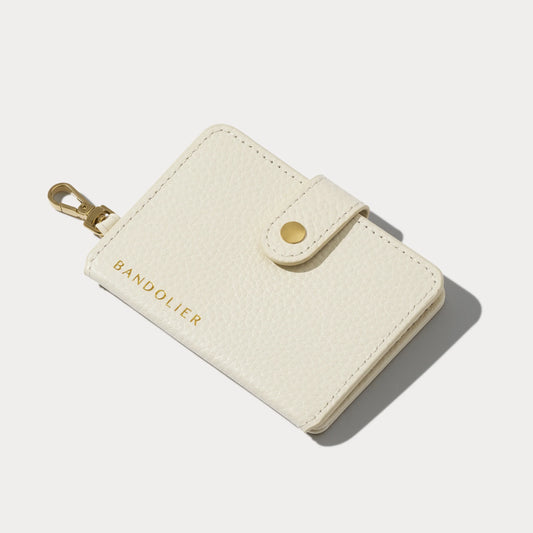 Add-On Sleek Mirror Magnet Wallet - Ivory/Gold