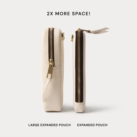 Large Expanded Pouch - Ivory/Gold