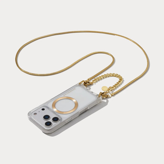 Palmer Magnet Duet Crossbody Phone Case - Clear/Gold