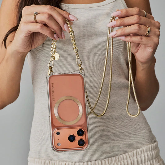 Palmer Magnet Duet Crossbody Phone Case - Clear/Gold