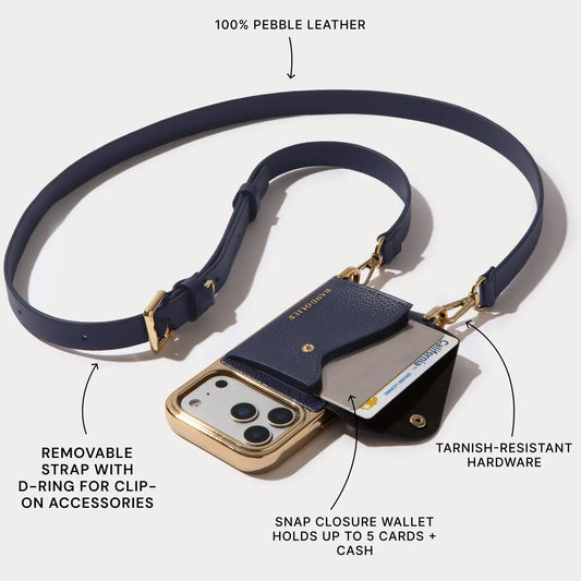 Hailey Pouch Set - Navy Chrome/Gold