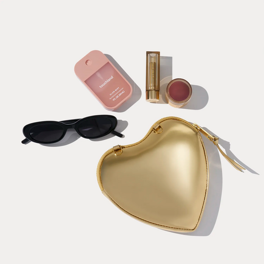 Expanded Heart Pouch - Gold Patent/Gold
