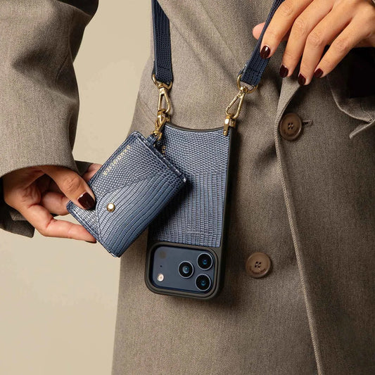 Remi Magnet Wallet Crossbody Phone Case - Indigo/Gold