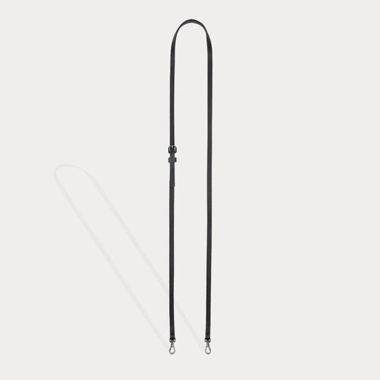Emma Pebble Leather Adjustable Strap - Black/Pewter
