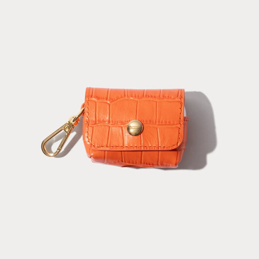 Avery AirPods Clip-On Pouch - Orange Croc/Gold