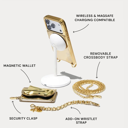The Kaia Duet Pouch Set - Gold Patent/Gold