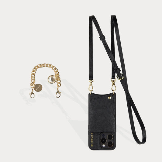 Emma + Charm Wristlet Set - Black/Gold