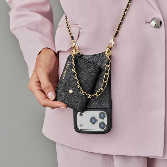 Rae Magnet Duet Wallet Crossbody Phone Case - Black/Gold