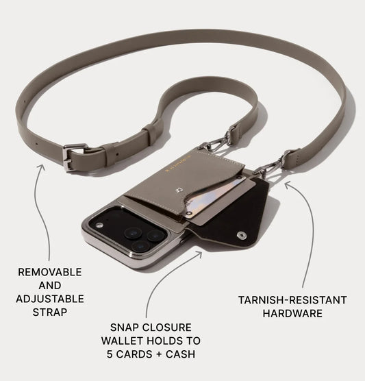 Hailey Pouch Set - Chrome Warm Gray/Antique Silver