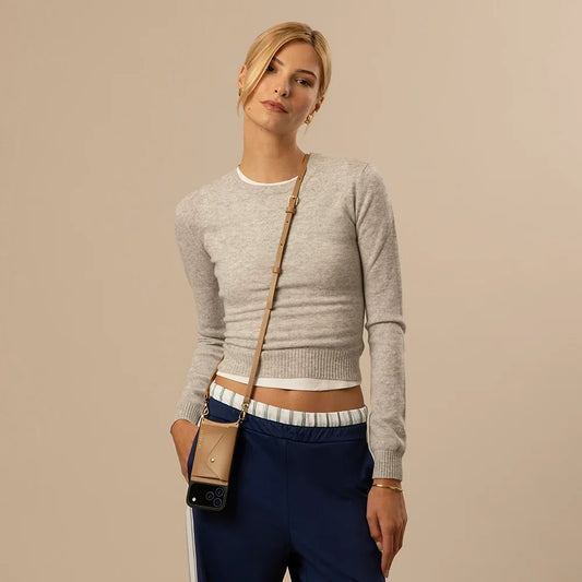 Donna Side Slot Crossbody Bandolier - Tan/Gold