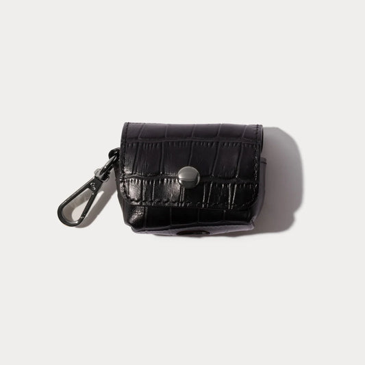 Avery AirPods Clip-On Pouch - Black Croc/Pewter