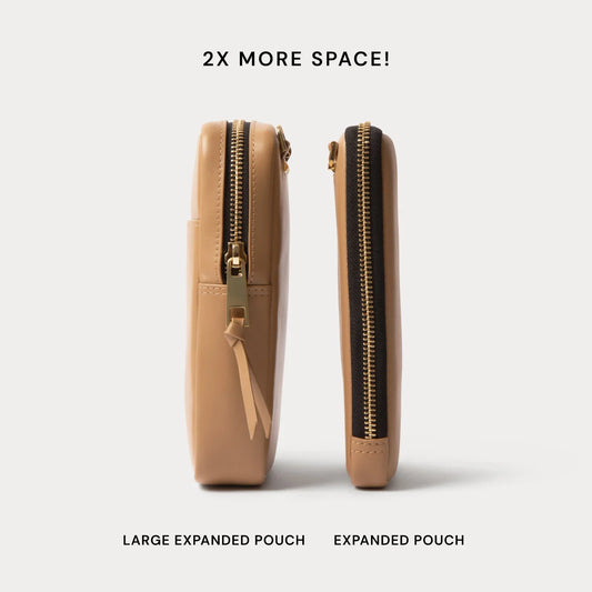 Large Expanded Pouch Set - Tan/Gold