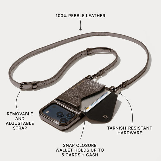 Donna Pouch Set - Metallic Pewter/Pewter