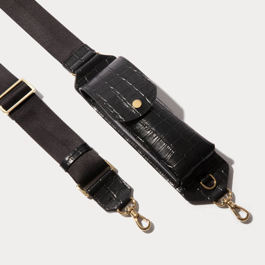 Lana Sunglass Strap Only - Black Croc/Gold