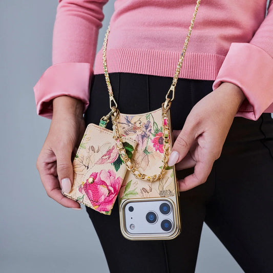 Rae Magnet Duet Wallet Crossbody Phone Case - Ceci Ivory Floral/Gold