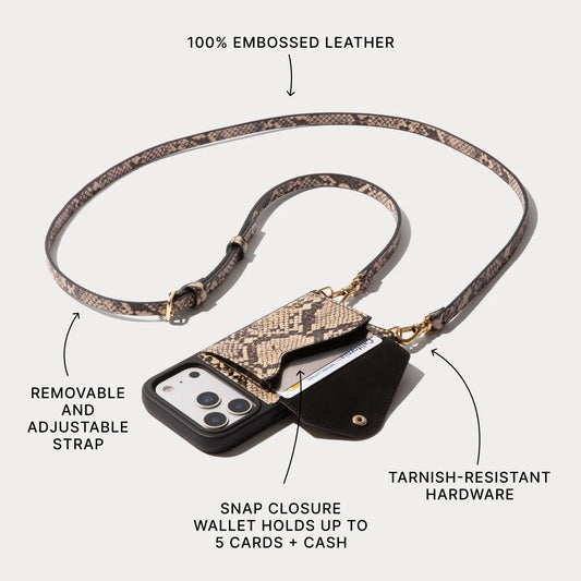 Donna Pouch Set - Grey Snake/Gold