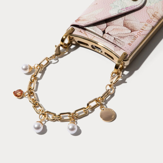 Pearl Heart Wristlet - Gold/Gold