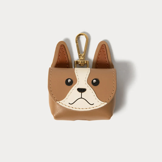Frenchie Animal AirPods Clip-On Pouch  - Frenchie Tan/Gold