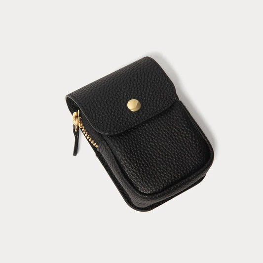 Remi Magnetic Zipper Pouch - Black/Gold
