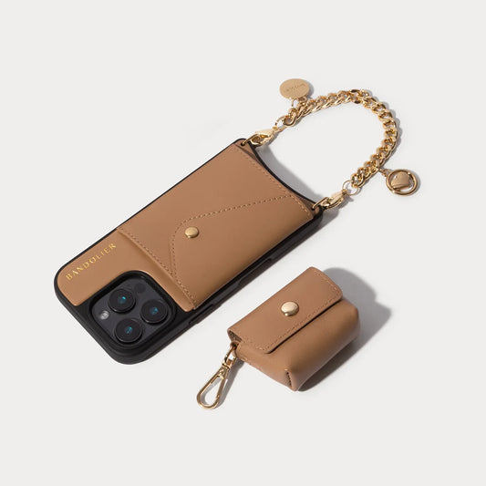 Maya and AirPods Set - Tan/Gold