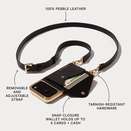 Hailey Pouch Set - Chrome Black/Gold