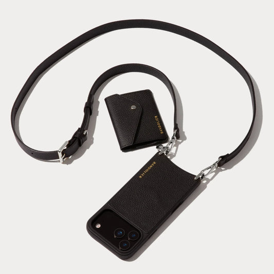 Remi Magnet Wallet Crossbody Phone Case - Black/Silver