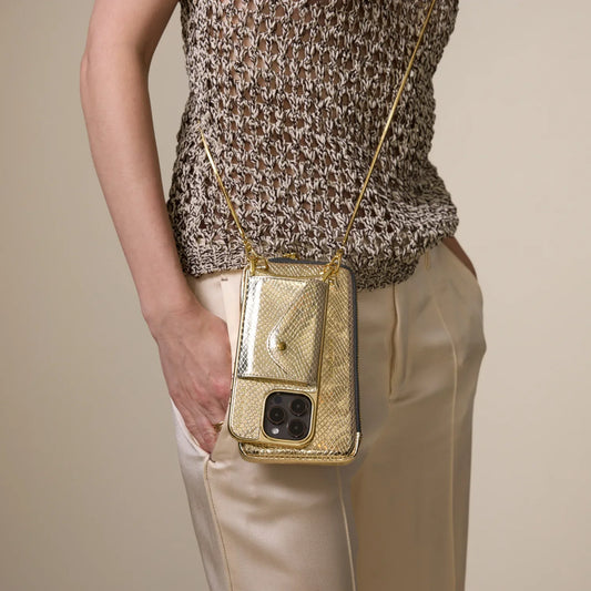 Expanded Zip Pouch - Chrome Gold/Gold