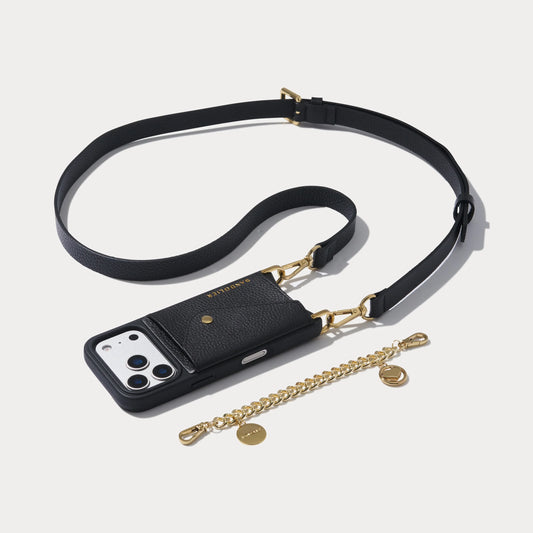 Hailey + Charm Wristlet Set - Black/Gold